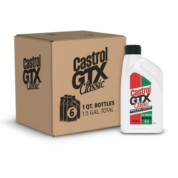 Castrol GTX Classic 20W-50 Conventional Motor Oil, 1 Quart, Case of 6