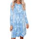 thumbnail image 2 of Vestido corto informal con tinte de corbata para mujer, cuello redondo, sin mangas, camiseta suelta de verano, minivestido Adepaton  CDWJ576-9, 2 of 6