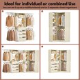 thumbnail image 2 of Homieasy 96"-128" 2-Piece Freestanding Closet System, Corner Wardrobe Organizer with Drawers & Shelves for Bedroom/Living Room，White Oak, 2 of 6
