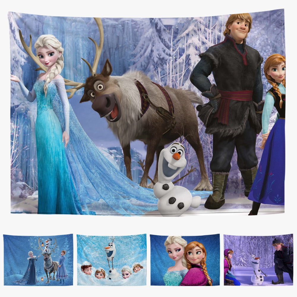 Frozen Elsa Theme Happy Birthday Backdrop for Girls Elsa Princess Background  Frozen Photography Background Party Supplies 