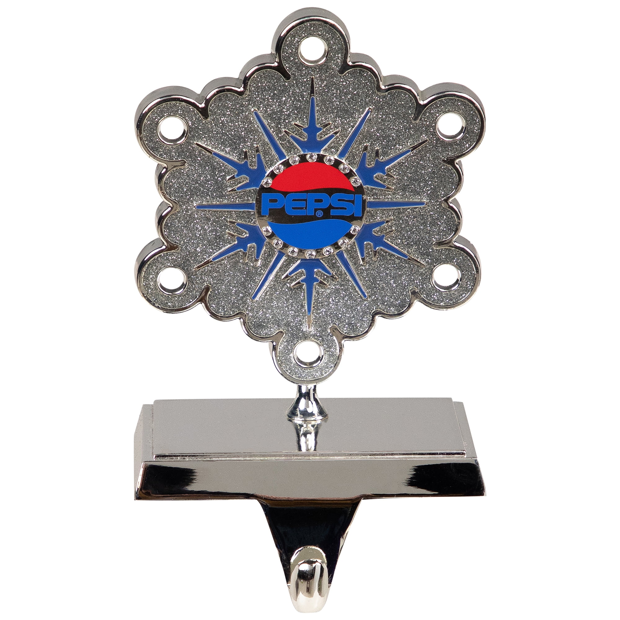 Northlight Pepsi Snowflake Christmas Stocking Holder - 6.5" - Silver and Blue