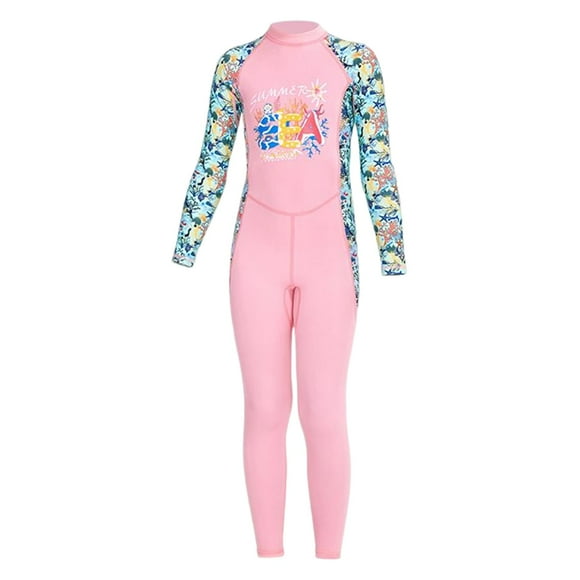 Yingyy Kids Wetsuits UV for Protection wetsuits premium material Full Body Summer Swimwear Pink M