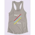 thumbnail image 3 of Don't Worry Lines Racerback Tank Women -Image by Shutterstock, Female Large, 3 of 4