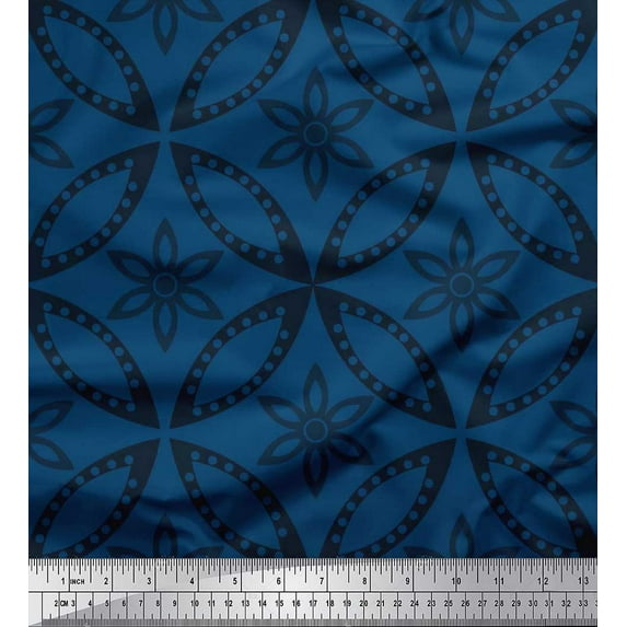 Soimoi Rayon Fabric Flower Artistic Printed Craft Fabric by The Yard 42 Inch Wide