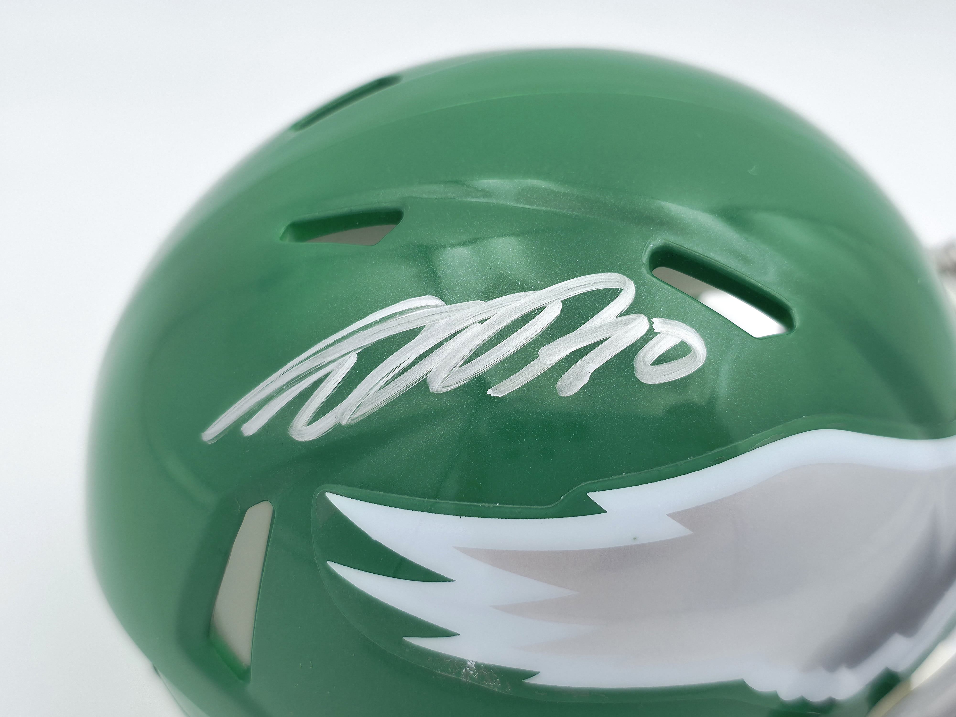 DeSean Jackson Autographed Philadelphia Eagles 2023 Alternate Kelly Green Speed Mini Helmet Beckett BAS Witness 243639