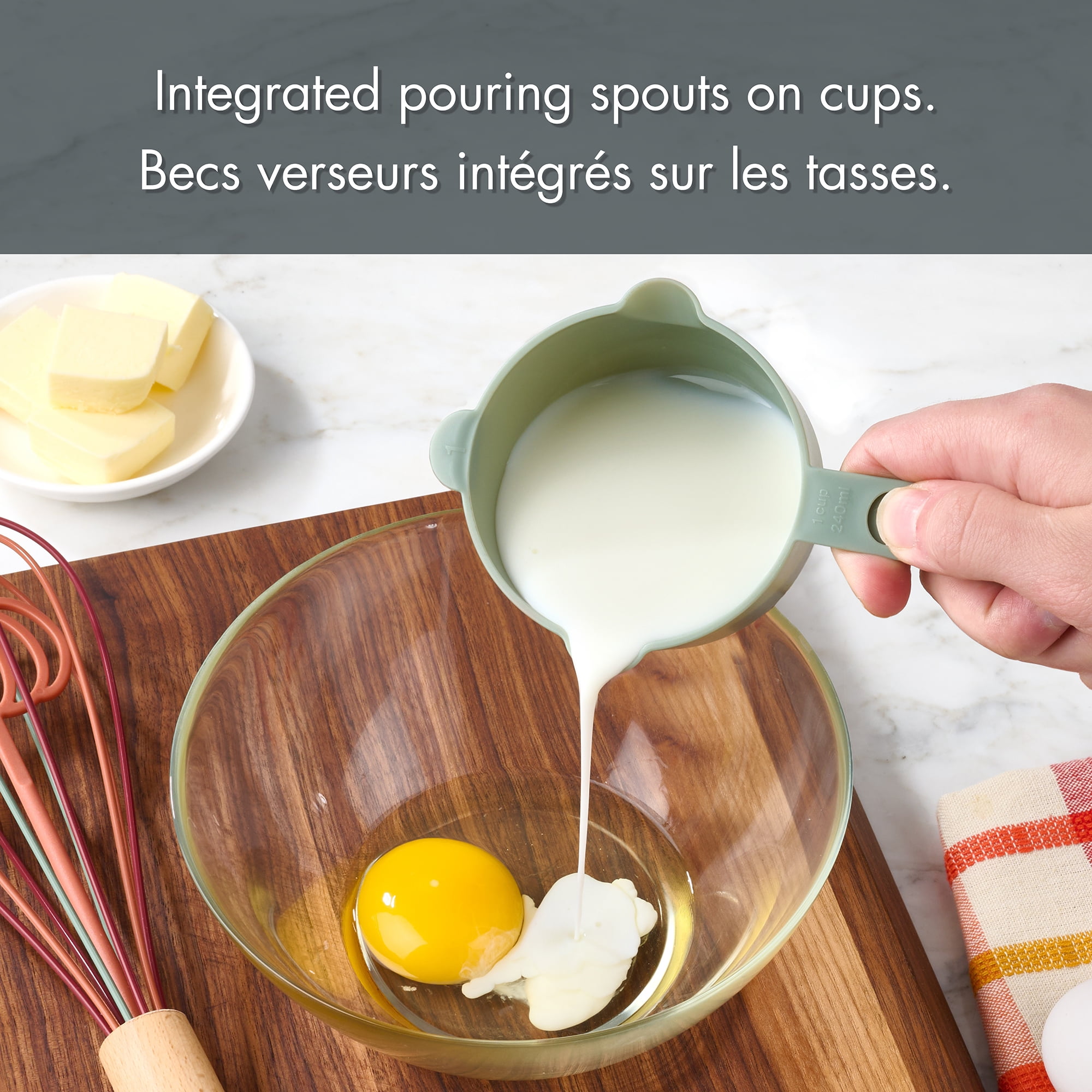Way-to-Celebrate 10PC Measuring Cups and Spoon Set - Green