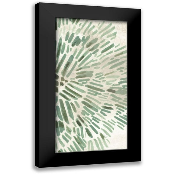 Vess, June Erica 9x14 Black Modern Framed Museum Art Print Titled - Green Flowerhead IV