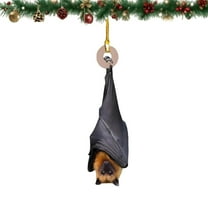 Upside Down Bat Christmas Ornament, Gothic Halloween Tree Decor, 8cm Hanging Bat Decoration for Gothic Holiday Theme, Spooky Christmas Decor for Parties, Fireplace, Front Porch