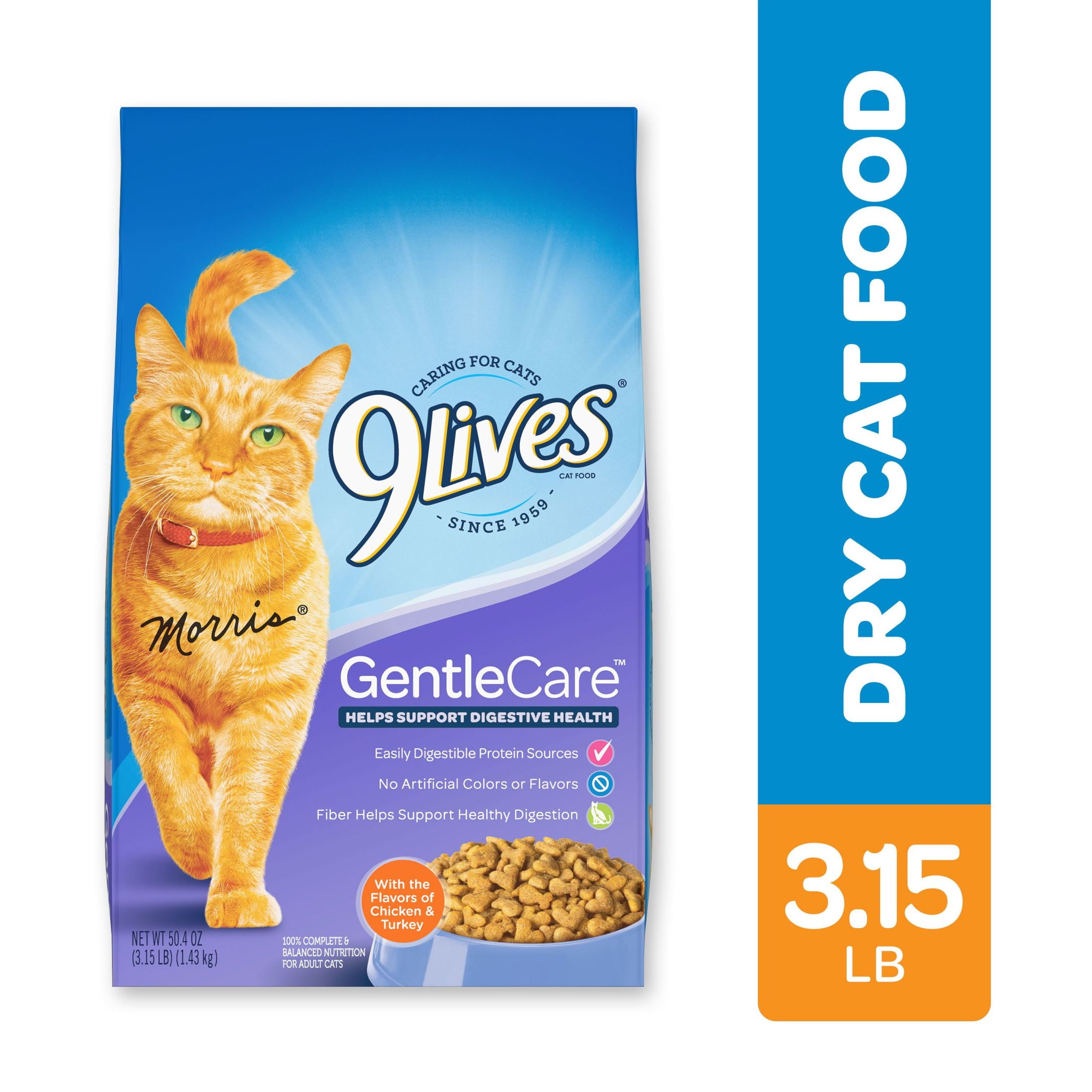 9Lives Gentle Care Dry Cat Food, 3.15 lb. Bag