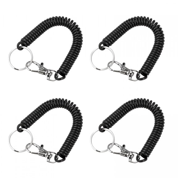 DESIGNICE Stretchy Spirals Keyring, Retractable Keychains Coil Spring Keychains Nickelplate Key Hook Color Keychains for Backpacks