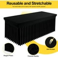 thumbnail image 2 of Mantel de Spandex Elástico Ajustado de Una Sola Pieza con Falda para Mesas Rectangulares de 6 Pies - Impermeable y Lavable (Negro, 72x30x30 Pulgadas), 2 of 5