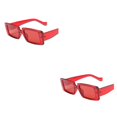 thumbnail image 1 of kurtrusly Monture Rectangulaire Légère Protection pour Style à la Mode Matériaux PC Lunettes Monture Rouge 2 Ensembles, 1 of 6