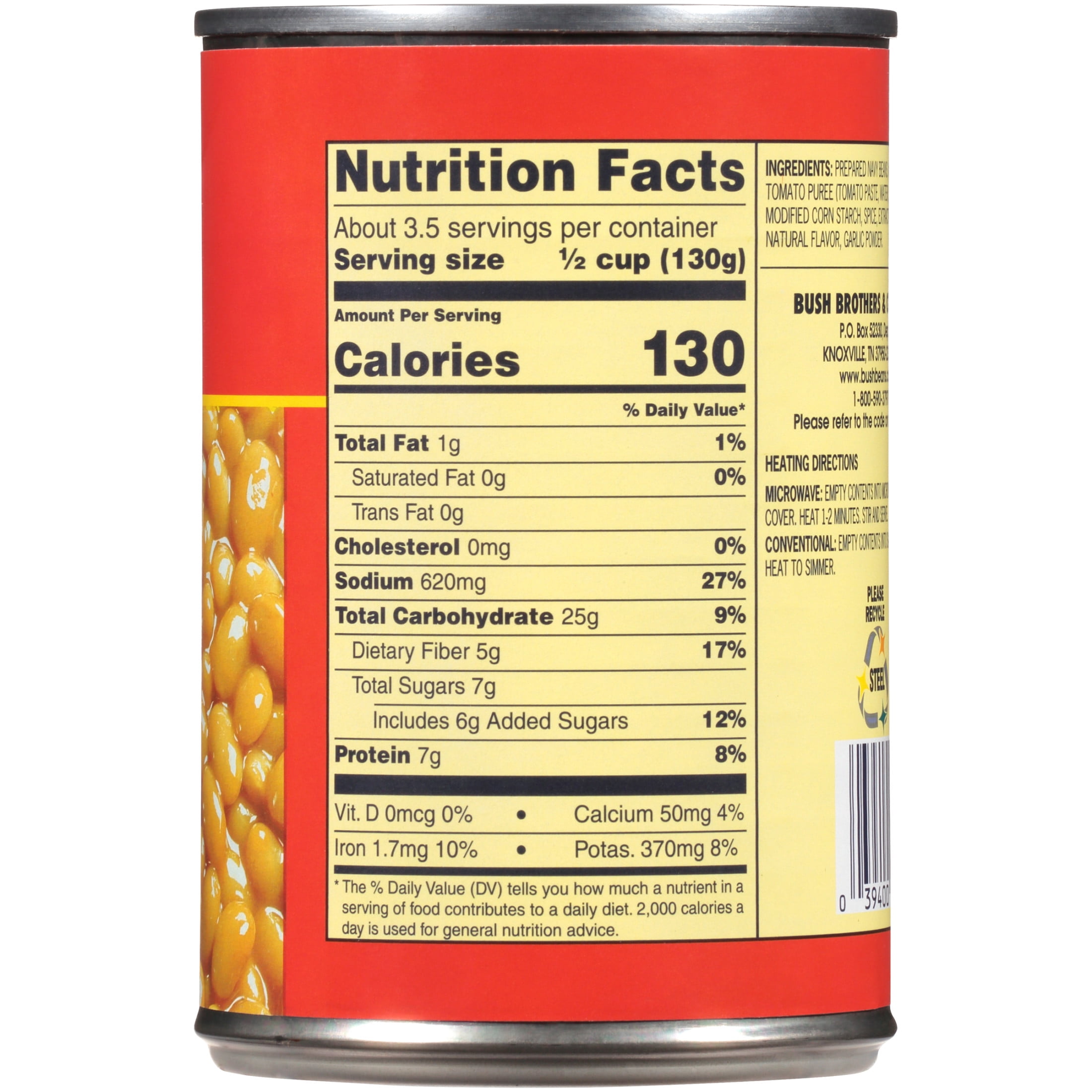Bush's Showboat Pork and Beans, Canned Beans in Tomato Sauce, 15 oz