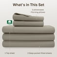 thumbnail image 4 of California Design Den 400 Thread Count 100% Cotton Sateen Split King Sheet Set - Taupe, 4 of 10