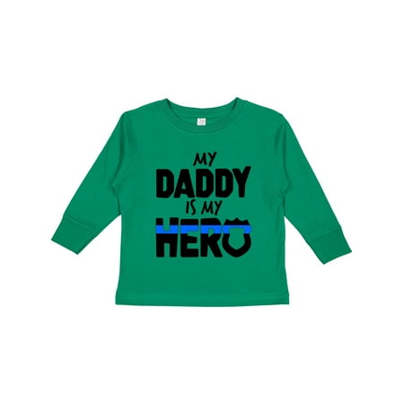 

Inktastic My Daddy is My Hero Police Officer Family Gift Toddler Boy or Toddler Girl Long Sleeve T-Shirt