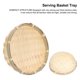 thumbnail image 2 of Bandeja para cesta de frutas, cesta de bambú tejida redonda hecha a mano, apilable, con forma de U, cesta plana para servir verduras para almacenar alimentos y verduras [18 cm x 5 cm], 2 of 5