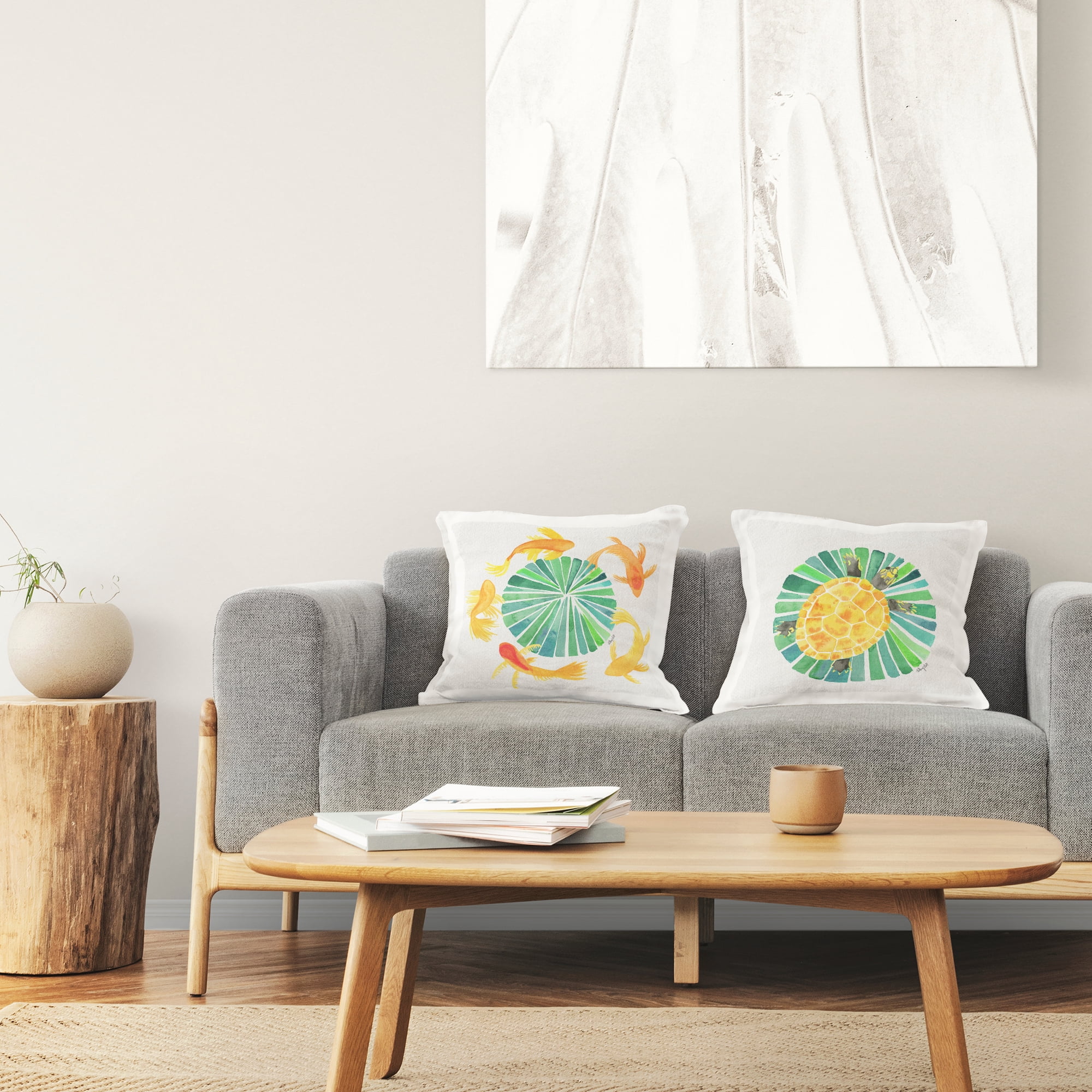 Stupell Industries Orbital Aquatic Creatures 2 Piece Decorative Printed Throw Pillow Set, design by Hillary Holt, 18 x 7 x 18