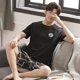thumbnail image 4 of Pijamas de verano para hombre, conjunto de ropa de casa, pantalones cortos de manga corta para hombre, estudiantes adolescentes, pijamas informales a rayas de dibujos animados, conjunto de ropa de ca, 4 of 5