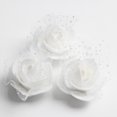 thumbnail image 3 of 50pcs cabezas de malla de espuma artificial Colcomx 4cm Blanco Cabeza de flor de rosa de boda, 3 of 8