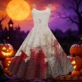 thumbnail image 4 of Fgvctg Halloween Cocktail Dresses for Women Crewneck Cocktail Dresses Pumpkin Ghost Witch Graphic Casual 50's Dress Spaghetti Strap Sleeveless Elegant Gray Outfits Gray S, 4 of 4
