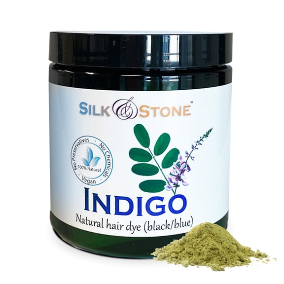 100% Indigo Powder (Indigofera Tinctoria)-Natural Blue to Brownish-Black Hair Dye