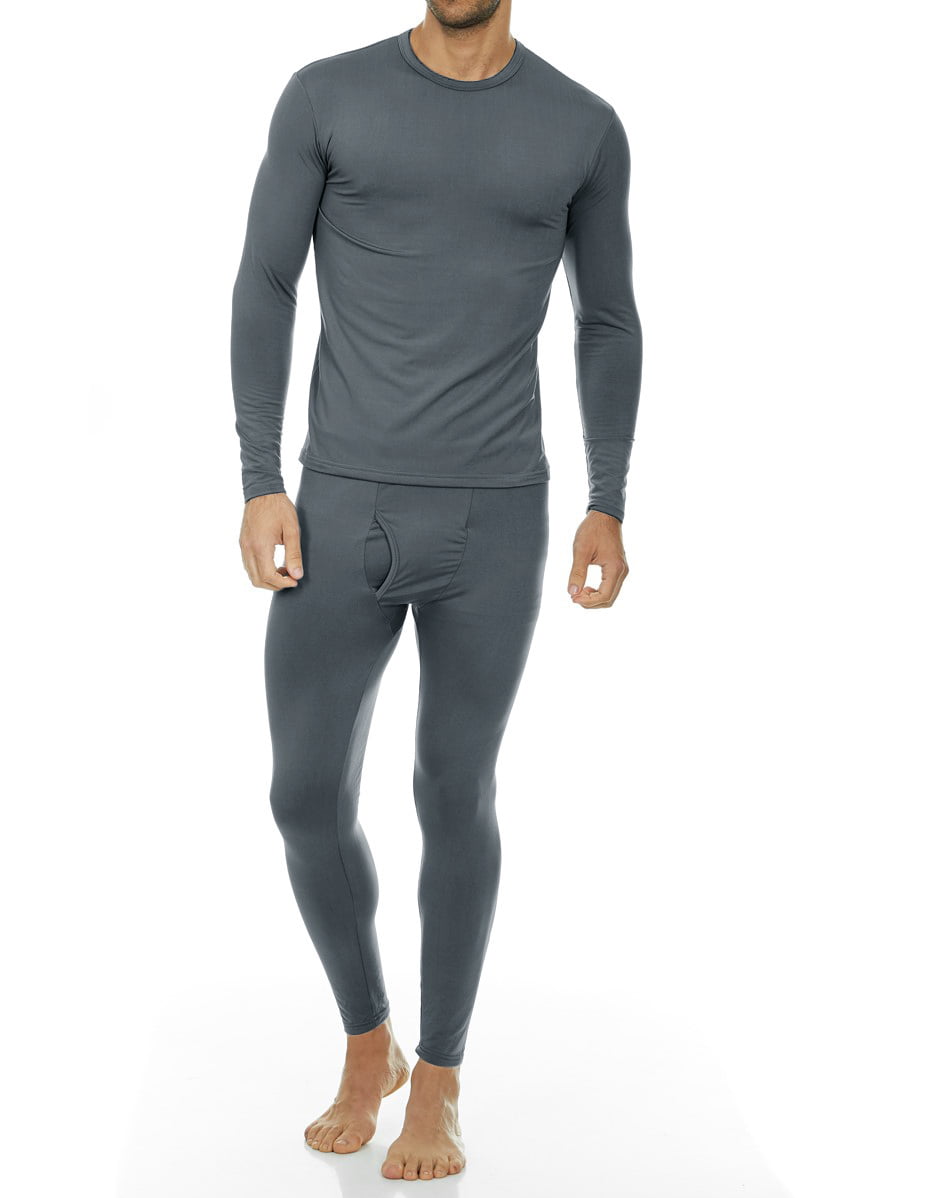 iWoo Men's Thermal Underwear Set Ultra Soft Lightweight Thin Long John Base Layer Tops & Bottoms 