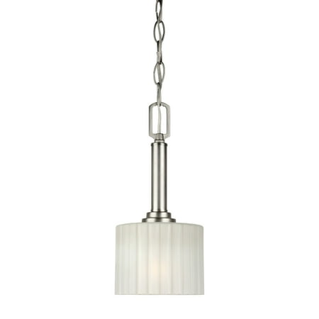 Forte Lighting Nickel Pendant - Forte 2695-01-55 1 Light Mini Pendant in Brushed Nickel