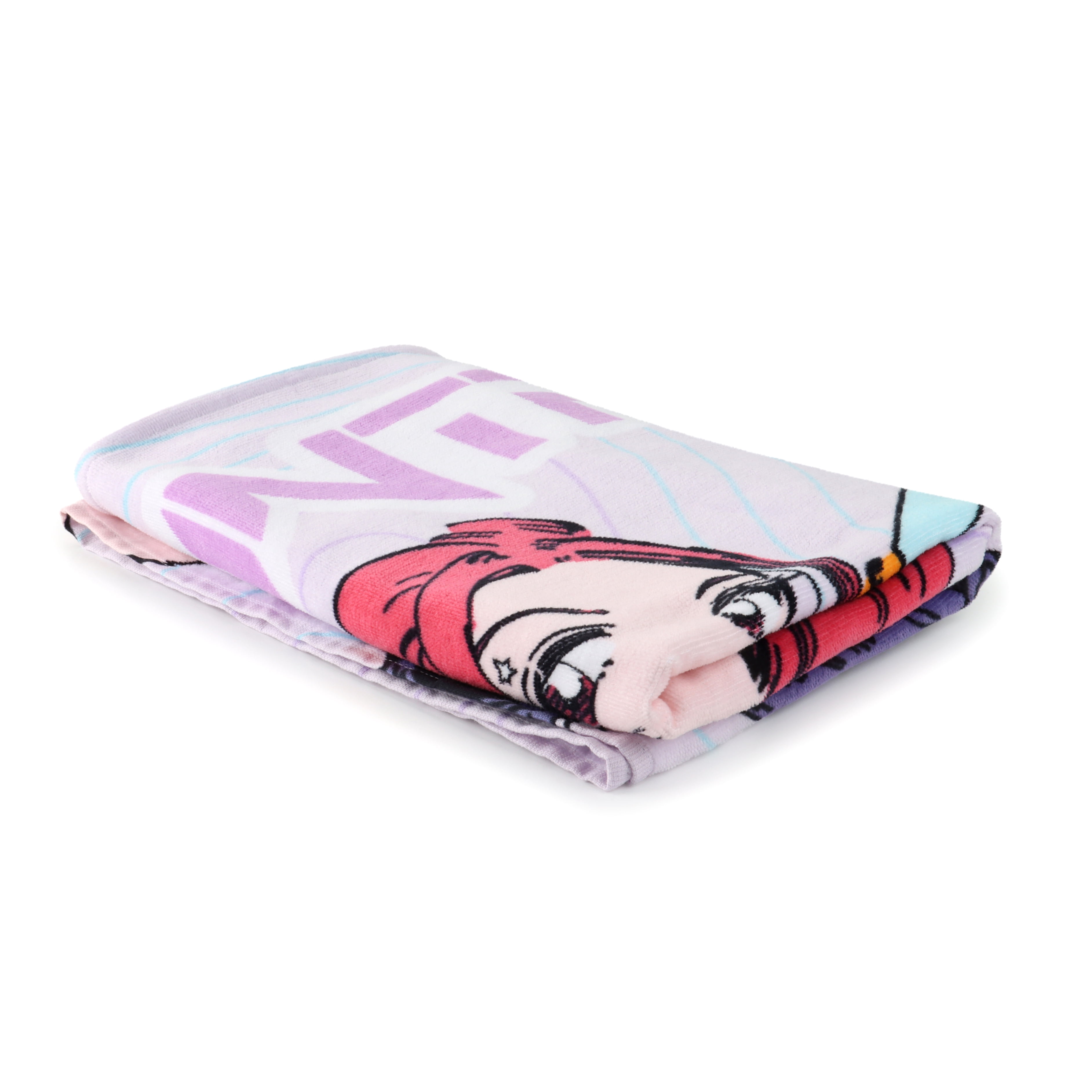 KPOP Demon Hunters Trio of Hunters Kids Beach Towel, Cotton, Purple, Netflix, 28" x 58"