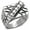 Clear, variant on Men High Polished Stainless Steel Ring with AAA Grade CZ in Clear - Size 12