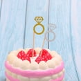 thumbnail image 4 of Paquete de 10 palitos para decoración de mesa de postres, para insertar tarjetas de pastel de anillo de diamantes, para cumpleaños, para fiestas de bodas, 4 of 5