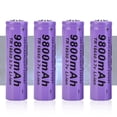 thumbnail image 2 of Batería recargable GIF 18650 de 9800 mAh, 4 unidades, color morado, 2 of 5