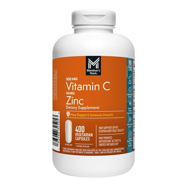 Member's Mark Vitamin C with Zinc Capsules, 400 ct.