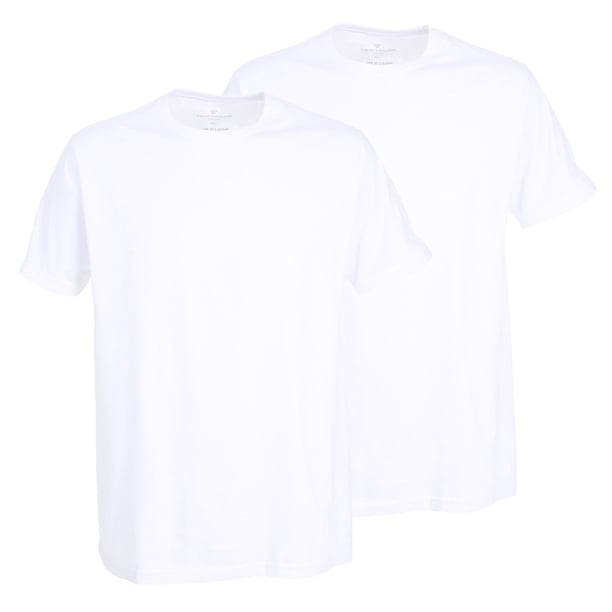TOM TAILOR Camiseta de hombre, paquete de 2 - Camiseta de la suerte, media manga, cuello redondo, lisa Blanco XL (X-Large)