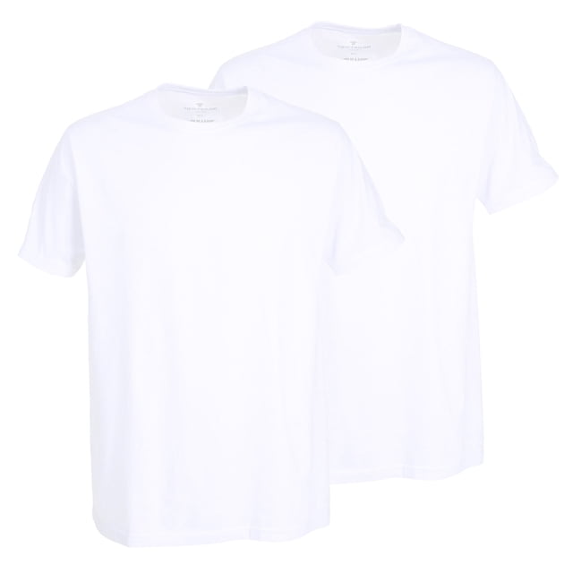 TOM TAILOR Camiseta de hombre, paquete de 2 - Camiseta de la suerte, media manga, cuello redondo, lisa Blanco M (Medium)