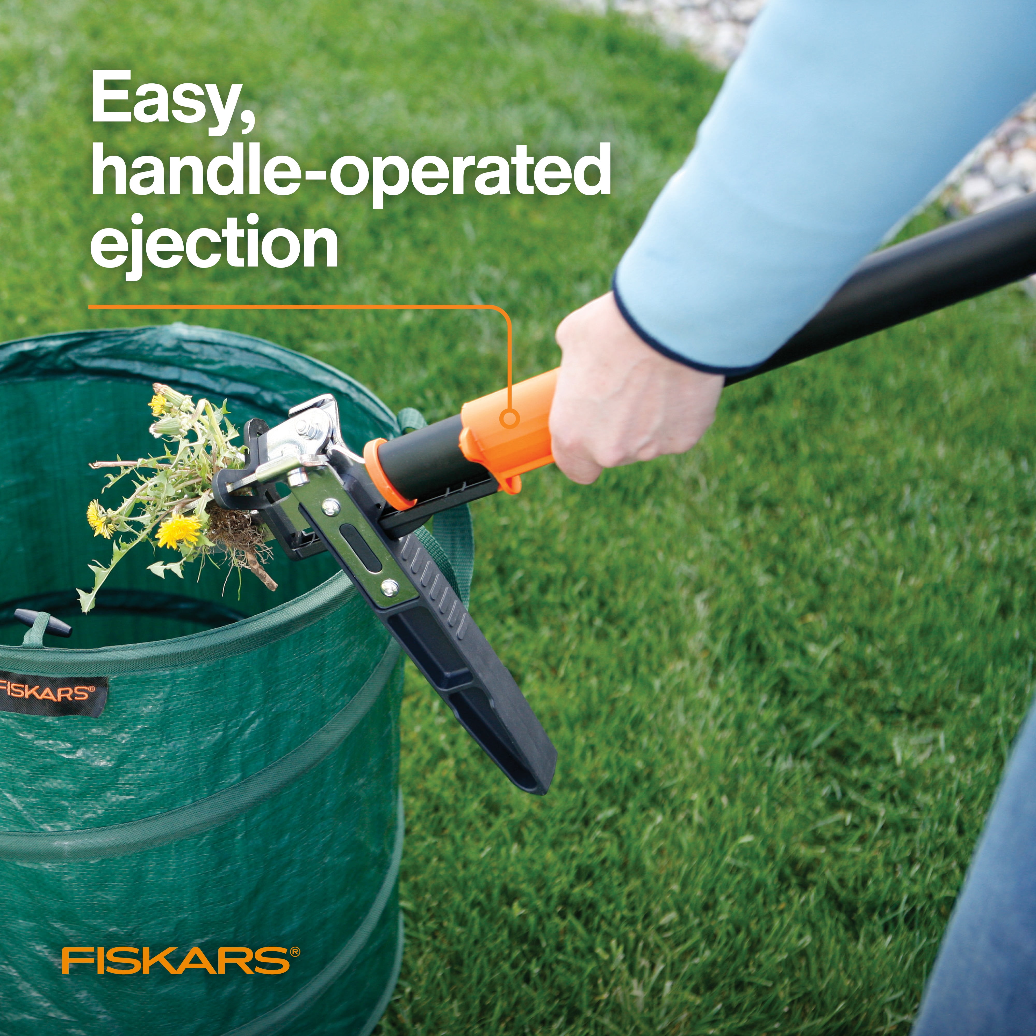 Fiskars 3-Claw Stand Up Weeder, 39" Long Ergonomic Handle with Easy-Eject Mechanism