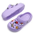 thumbnail image 3 of CERYTHRINA Gardener Platform Clogs Slippers Hight Heels Mules Clog Slip on Wedge Sandals Charm Purple Clogs Nurse Clogs, 3 of 5