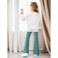thumbnail image 4 of Tfken Outfits Sets For Children Girls Crew Neck Long Sleeve Letter Print Sweatshirt Flare-Leg Ankle Pant Autumn Clothing Sets White Size 11-12 Years, 4 of 6