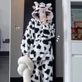 thumbnail image 1 of Conjuntos de pijamas con capucha de vaca para mujer, ropa de dormir Kawaii, terciopelo Coral grueso, trajes de estar por casa, otoño e invierno, 2023, 1 of 3