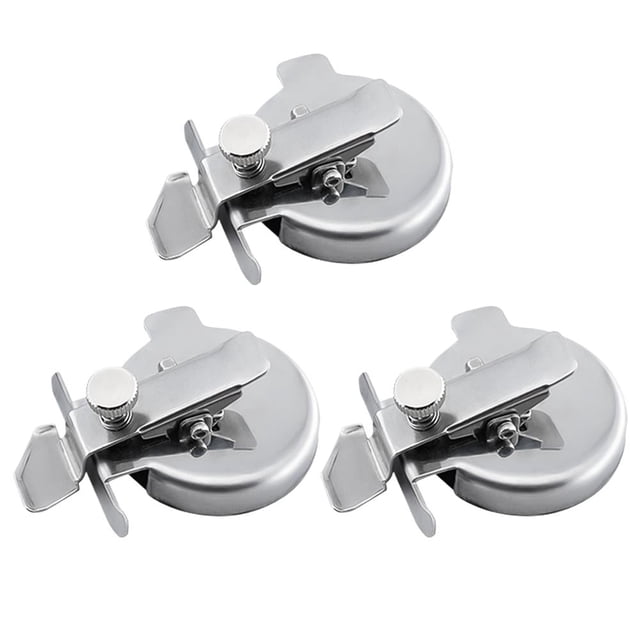 Adjustable Magnetic Seam Guide for Sewing Machines | Stainless Steel Thickness Guide for Lockstitch & Industrial | Universal Curved Edge-silvery-3pcs