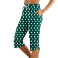 thumbnail image 2 of ANINEO Women Polka Dot Fashion Comfortable Casual Mid Waist Sport Pants Boho Ladies Solid Color Summer Trousers, 2 of 5