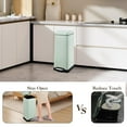 thumbnail image 7 of 8 Gal/30L Step Trash Can, Stainless Steel Garbage Can, Slim Fingerprint Recycling Bin for Kitchen, Dining Room, Office, Restaurant,Black (with Removable Inner Basket & Soft-Close Lid), 7 of 7