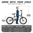 thumbnail image 5 of Korimefa Freestyle BMX Bikes, 18 inch Kids Bicycles for 7-12 Years Old Boys Child Tween Teen, with Aluminum Alloy U-Brake, Rear R-Brake, Hand Brake Levers & Front Rear Pedals, Black, 5 of 11
