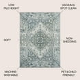 thumbnail image 3 of JONATHAN Y WASHABLE 8 x 10 Area Rug, Pavel Distressed Medallion - Light Gray/Blue, WSH317B-8, 3 of 9