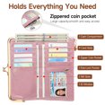 thumbnail image 2 of GOIACII Womens Wallet Ladies Vintage Billfold Compact Card Holder Long Zip Clutch Purse with Kiss Lock Black, 2 of 7