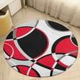 thumbnail image 6 of Red Grey Black Geometric Art Modern Abstract Round Carpet Circle Rug Outdoor Patio Area Rug Washable Large Area Rugs Hallway Room Decor Fitness Mats, 6 of 8