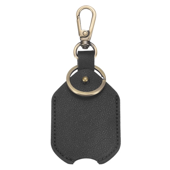 Uxcell Leather Keys Sleeve (Black) - Car Key Cover, PU Car Key Protector Keys Loop Replacement with Swivel Lobster Clasp for Men & Women