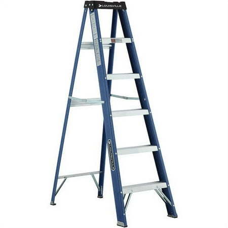 Louisville Ladder 6’ Fiberglass Step Ladder, 225-lb Capacity, W-3215-06