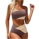 thumbnail image 2 of Tankini para mujer, bikini liso sin espalda, de dos piezas, estilo vendaje, para playa, dos piezas, tankini, 2 piezas, 2 of 4