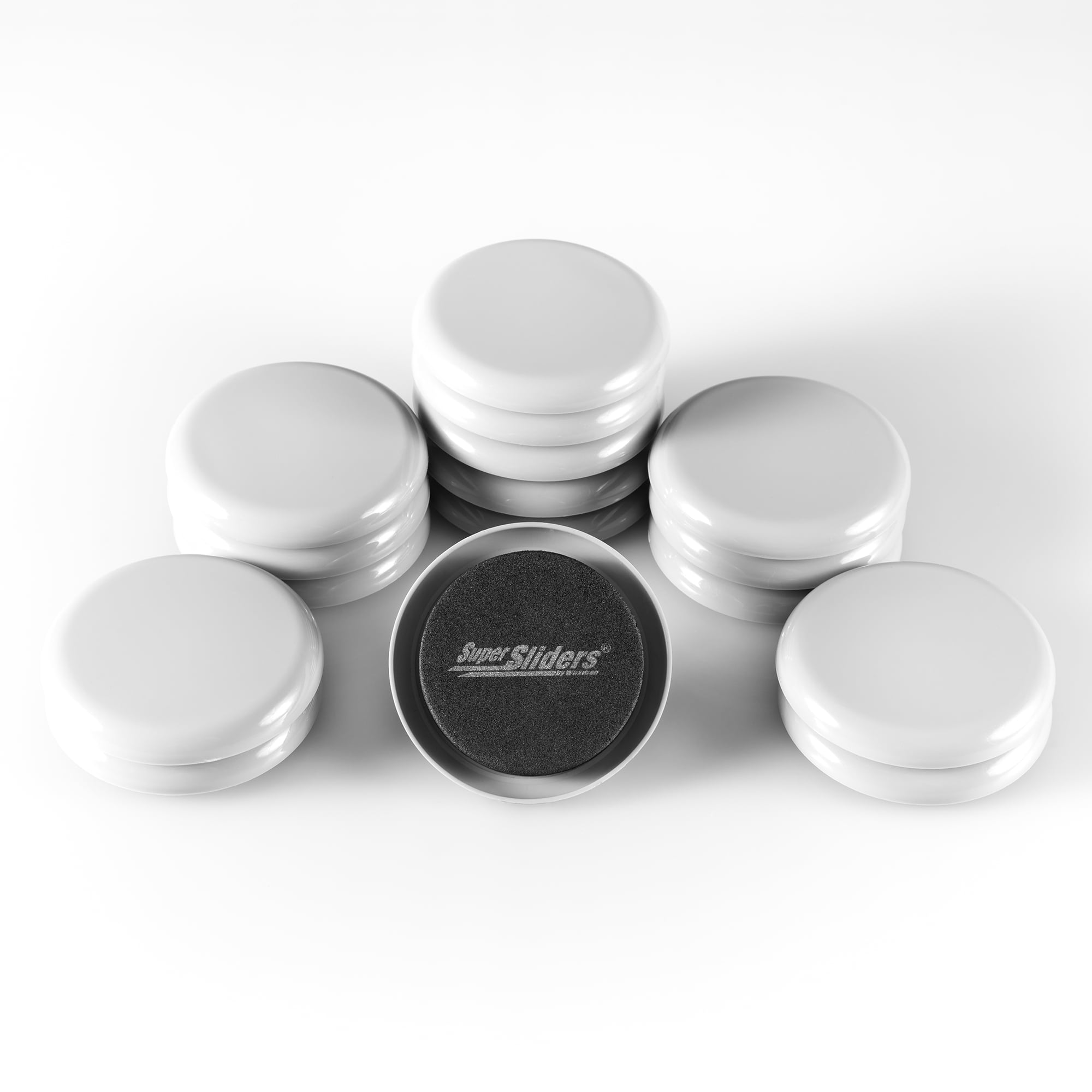 Super Sliders 2 1/2" Reusable Furniture Sliders, Carpet, Gray (16 Pk