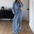 thumbnail image 2 of VISALY Valentine Women Pajamas Striped Sleepwear Lounge Set Nightwear Pretty Pajamas Stretchy Pajama Set Nightwear Matching Pajama Set Comfy Pajamas Set Comfy Pajama Set Blue Xxl, 2 of 6
